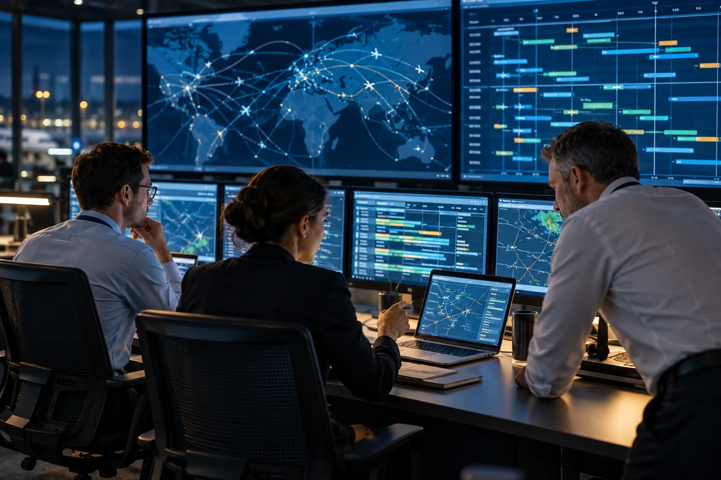 Illustrative crew-control team in an operations centre